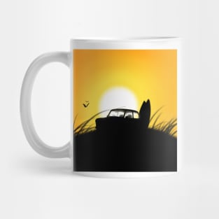 Classic Mini Sunset Surfboard Mug